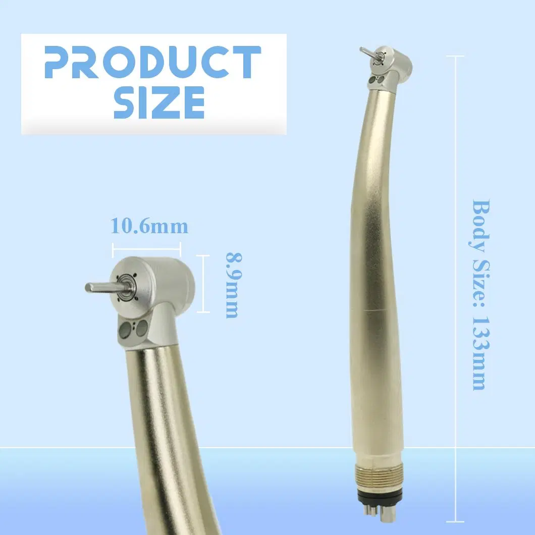 Dental Equipment Children Mini Head High Speed Handpiece Turbine 2 Holes 4 Holes Single Water Spray LED Push Button Ceramic Bearings